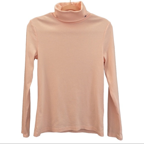 TOMMY HILFIGER Cotton Turtleneck Top in Ballet Pink - Picture 4 of 4